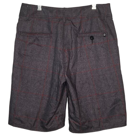 Rusty Mens Gray & Red Checkered Board Shorts Size 30 Pockets NWT Comfortable - Picture 2 of 16